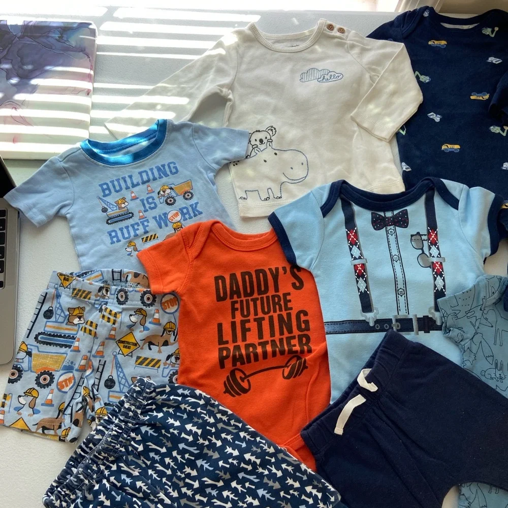 EUC Carter’s Children’s Place‎ baby boy’s 6-9 months jumper onesie pajamas pants